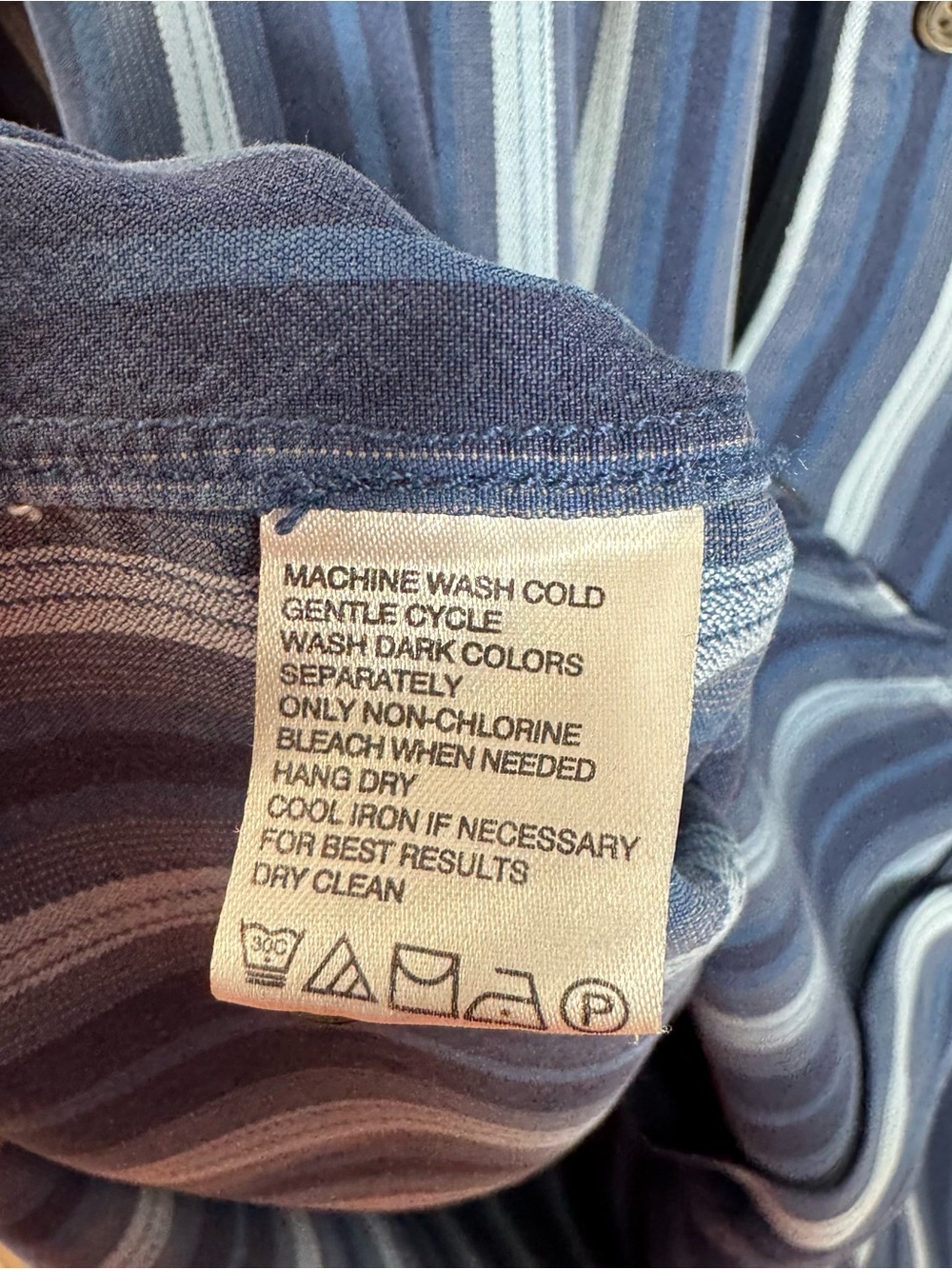 Tommy Bahama 100% Silk Striped Button Down Shirt Blue Men’s LG - Picture 5 of 8